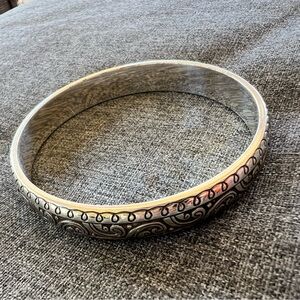 VTG Brighton Silver Tone Ornate Scroll Paisley Design Bangle Bracelet Beautiful